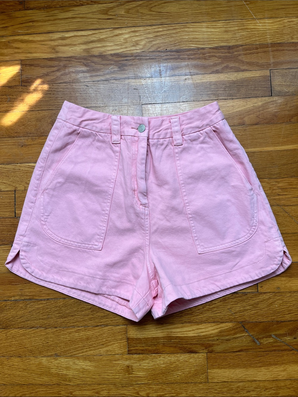 FRNCH Pink High-Rise Casual Utility Shorts